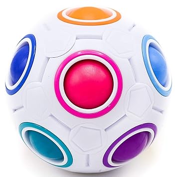 CUBIXS® – Regenbogenball Magic-Ball – Logik Spielzeug Brainteaser für Kinder und Erwachsene – 3D Puzzle Anti-Stressball