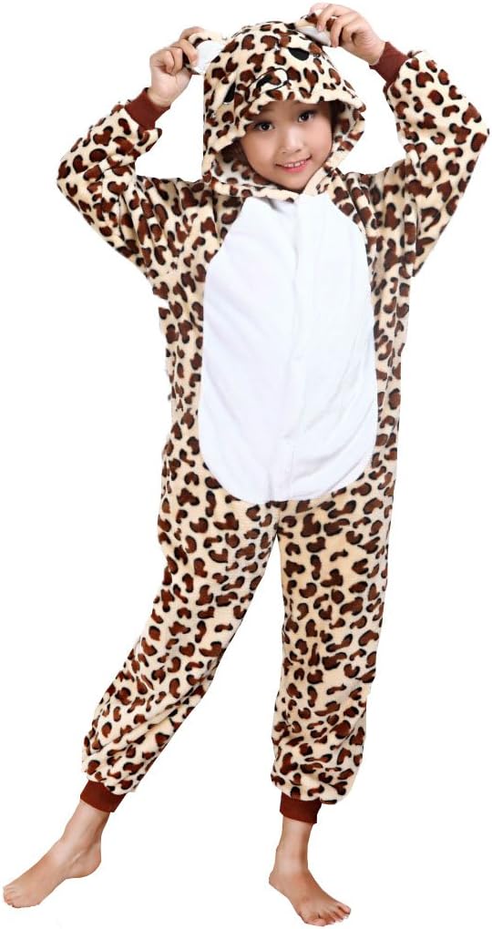 Cliont Kids Animal Onesie Cheetah Pyjamas Christmas Child Sleepwear Costume Anime Cosplay