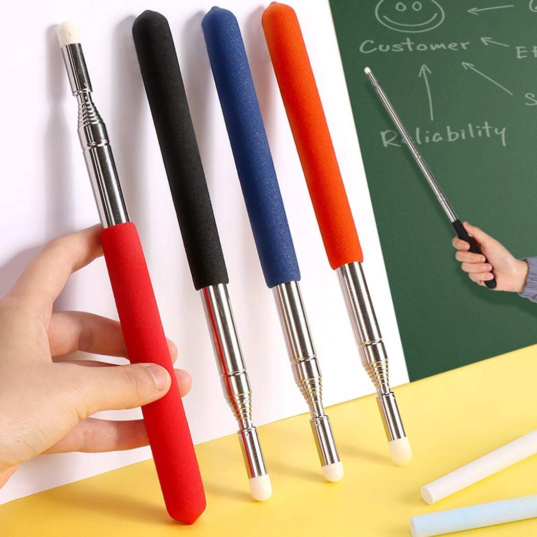 Marrywindix 4 Pieces Telescopic Teacher Pointers Retractable Lanyards Teaching Pointer Whiteboard Presentation Pointer with 8 Pieces Extra Felt Nibs for Teachers Coach Presenter : Electronics