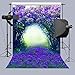 FUERMOR Background 5x7ft Purple Blue Flowers Photography Backdrop Studio Photo Props Room Mural RQ034