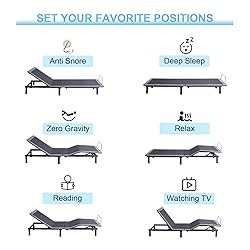 MUUEGM Adjustable Bed Base Queen+ 8 Inch Memory