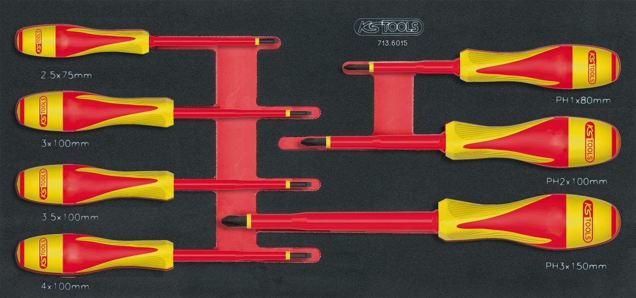 KS Tools 713.6015 Ultimate 7 Module Insulated Screwdriver 1000 V Slot/Phillips