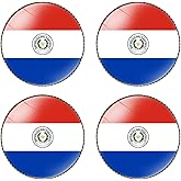 HSQCEZ 4 Pcs Paraguay Flag Pin Round 1 Inch, Lapel Pins Souvenir Badge for Hat Clothes Backpack,Paraguayans Flag Brooch Accessories Party Favors,Patriotic Pin Accessories for Men/Women