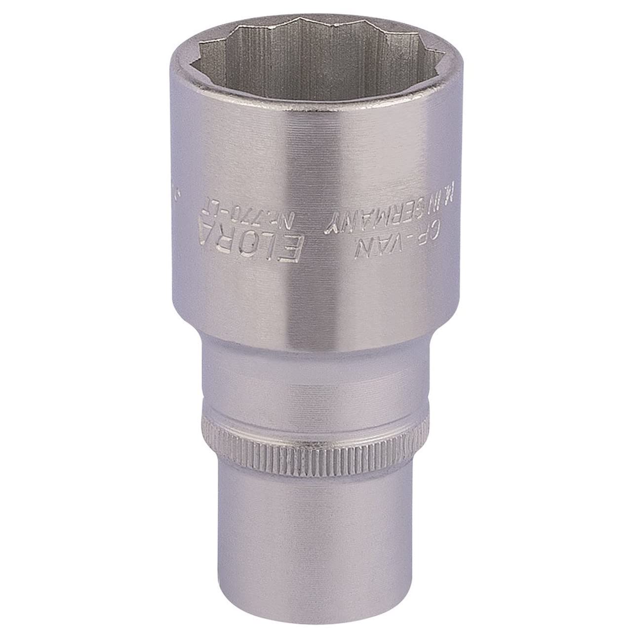 Draper 11939 Elora Deep Bi-Hexagon Socket, 1/2" Square Drive, 30mm