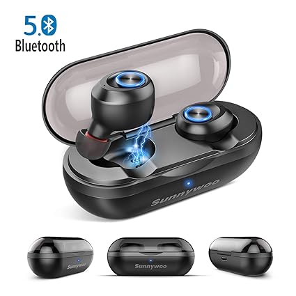 Bluetooth Kopfhörer in Ear, 5.0 Stereo-Minikopfhörer Sport Kabellose Bluetooth Kopfhörer mit Portable Mini Ladekästchen und I