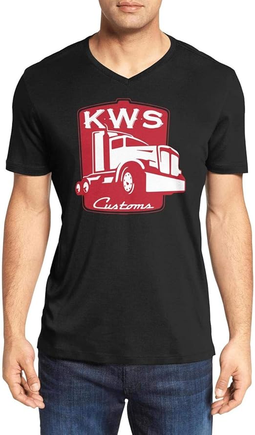 VNeck T Shirt Tee Kenworth W900 Trucks KWS Red Cable Knit