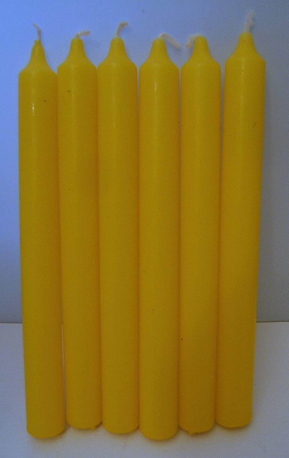Candles Set of 6 Citrus Yellow Bistro Style Dinner Candles Amazon.co