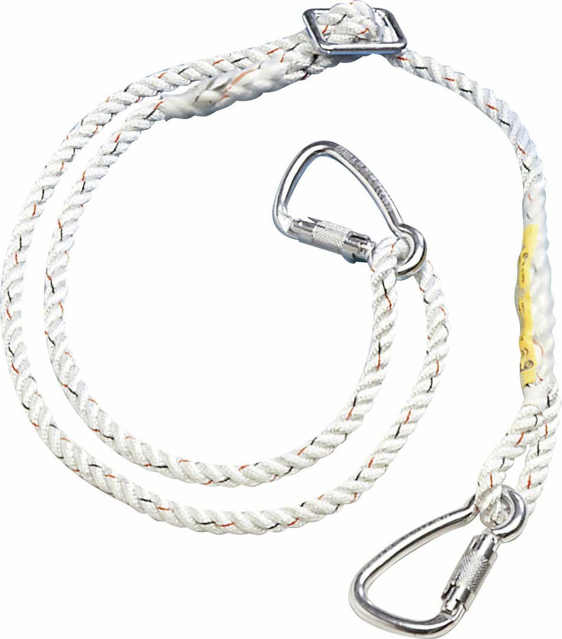 Miller 12mm Rope Adjustable Lanyard 2M Equipped with an Alloy Karabiner 21mm Opening, 1008287 (1 Piece), White