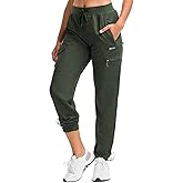 BVVU Women's Hiking Pants Lightweight Quick Dry Travel Outdoor Pants Waterproof Work Cargo Joggers with Zipper Pockets