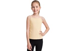 Auranso Girls Undershirts Toddler Cami Camisole Adjustable Straps Sleeveless Cotton Tank Tops for Girls