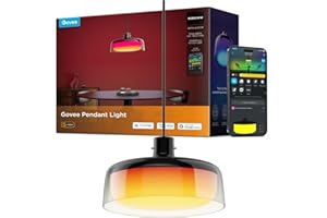 Govee Pendant Light for Kitchen Island, Three-Layer RGBIC Smart Lighting, Matter Compatible, 1300LM 2700K-6500K Dimmable Black Hanging Light Fixture Works with Alexa, Adjustable Height for Dining Room