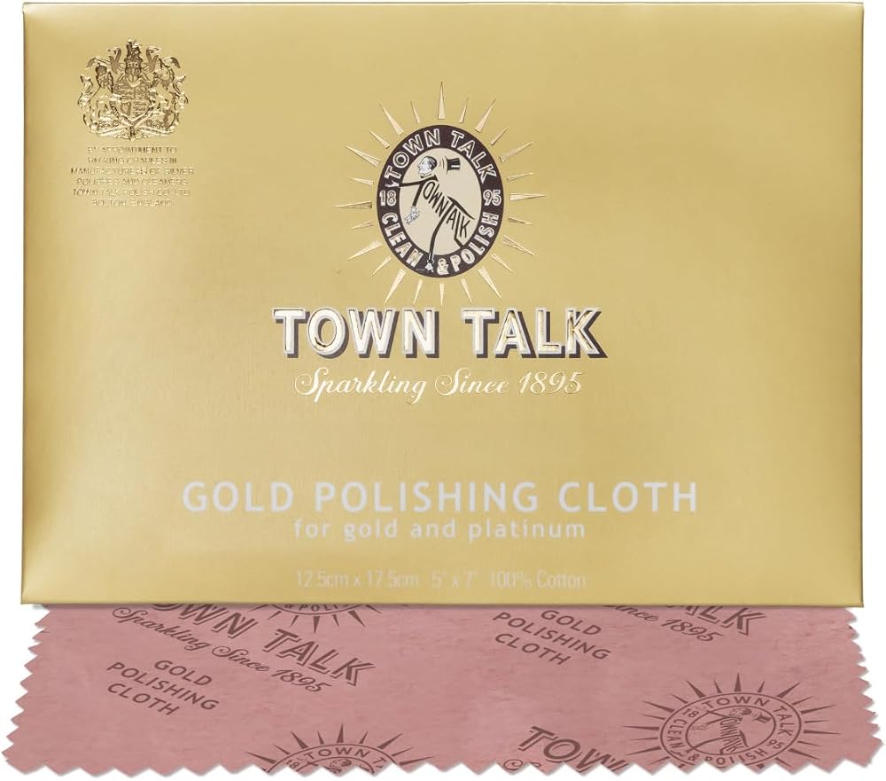 Town Talk Gold Polishing Cloth 12 x 17 cm for Gold Platinum 100% Cotton