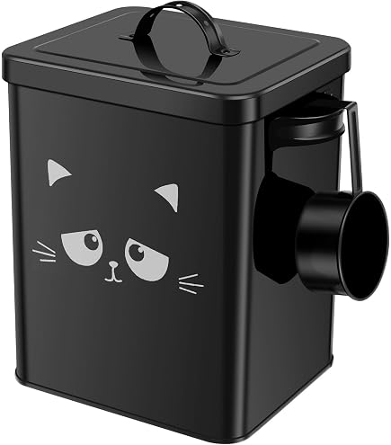 thumbnail image 2 of Pethiy Cat Food & Treat Storage Containers Set - Vintage White Steel Canisters With Scoop & Lids 2 of 9
