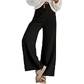 Sidefeel Corduroy Pants for Women 2025 Casual High Waisted Double Buttoned Stretchy Loose Fit Wide Leg Pants with Pockets