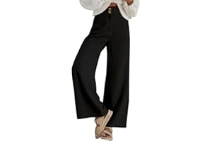 Sidefeel Corduroy Pants for Women 2025 Casual High Waisted Double Buttoned Stretchy Loose Fit Wide Leg Pants with Pockets