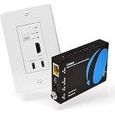 OREI 4K HDMI/USB-C Extender, Over Single Cat6/Cat7 Cable Wall Plate Transmitter 4K @ 60Hz UltraHD with HDR &amp; IR Control - Up to 165 ft