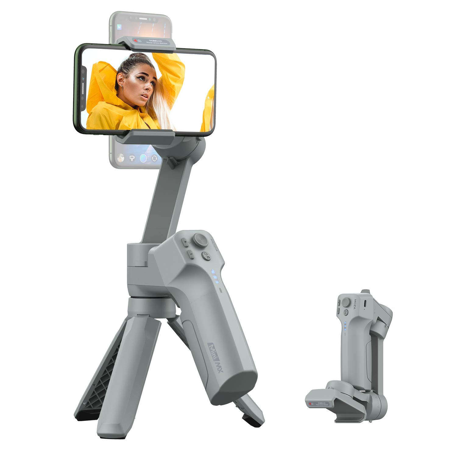 MOZA Mini MX Gimbal Handheld Stabilizer for Smartphone Small Palm Size Support iOS&Android East Start Filming with Max Payload 9.9OZ for Vlog YouTube Street Snapshot