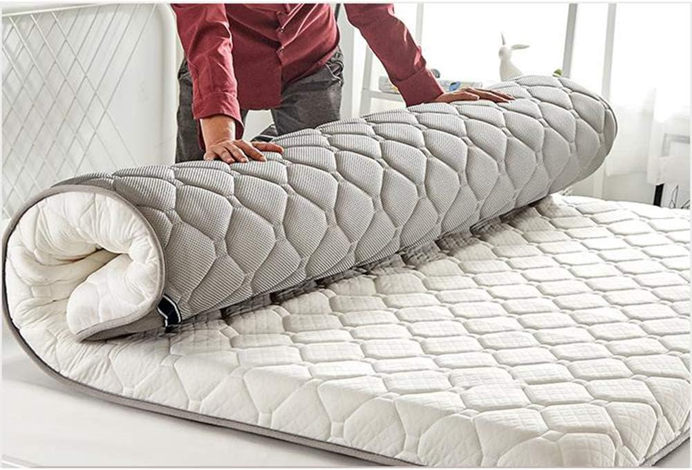 CNZXCO Thicken Bed Mattress Sleeping Pad, Skin-friendly Tatami Floor Mat Mattress Pad Protector Foldable Mattress Topper Double Futon Mat-white 120x190cm(47x75inch)