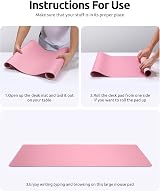 YSAGi Leather Desk Mat Large 60x35 cm Non-Slip Waterproof Pink view 9