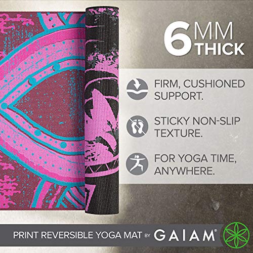 Gaiam-Yoga-Mat-Premium-6mm-Print-Reversible-Extra-Thick-Non-Slip-Exercise-Fitness-Mat-for-All-Types-of-Yoga-Pilates-Floor-Workouts-68-x-24-x-6mm-Thick