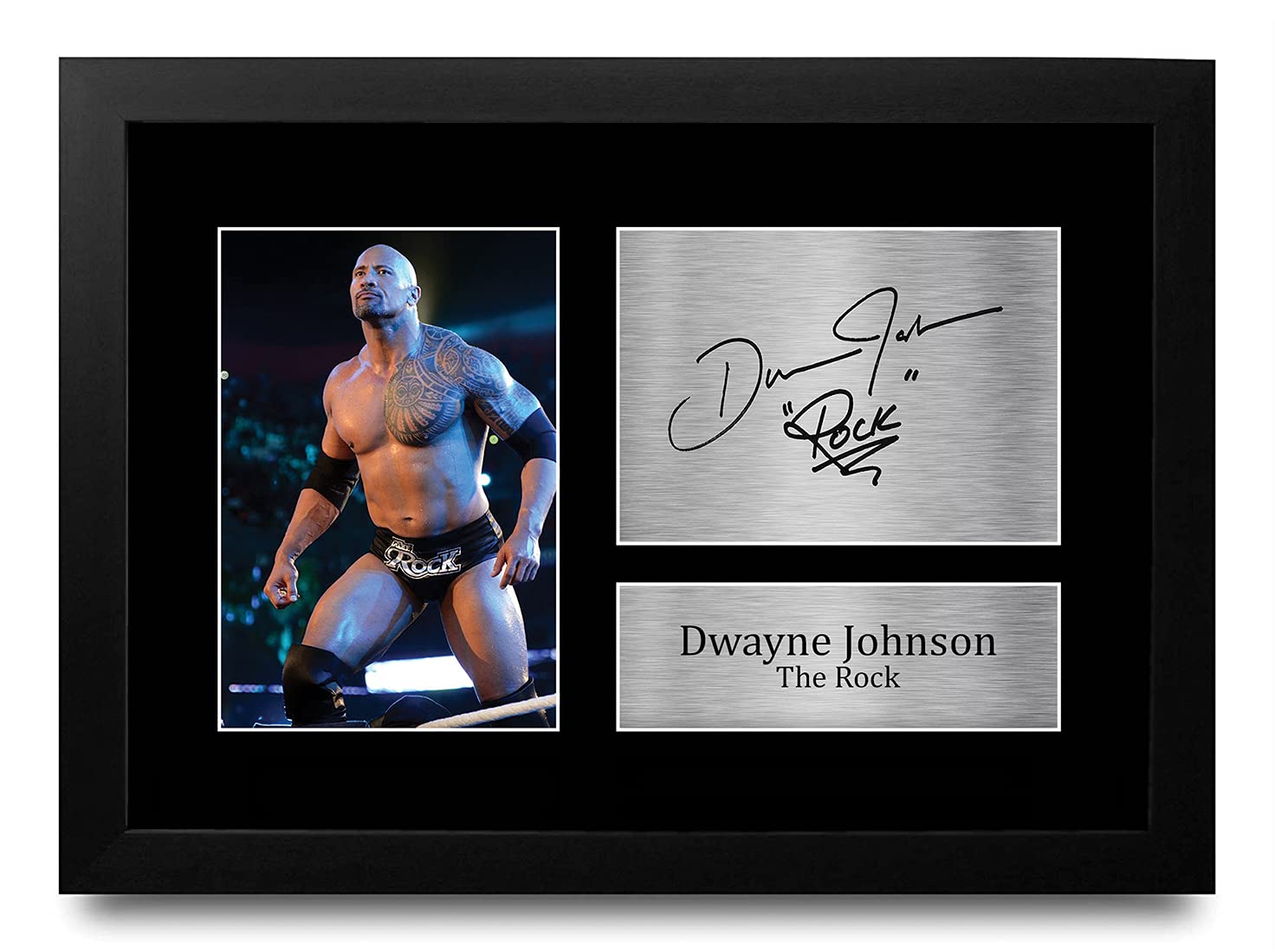 HWC Trading FR Dwayne Johnson Gift Signed FRAMED A4 Printed Autograph The Rock Gifts Print Photo Picture Display — image 1