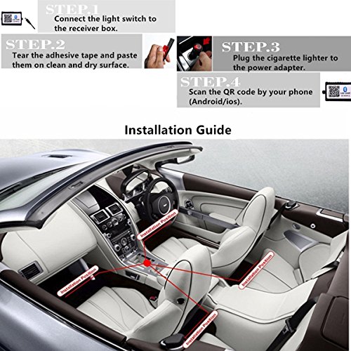 Car LED Strip Light, YANF 4pcs 48 LED Bluetooth App Controller Multi Color Music Car Interior Lights Under Dash Lighting Kit with Sound Active Function for iPhone Android Smart Phones - Thumbnail 6