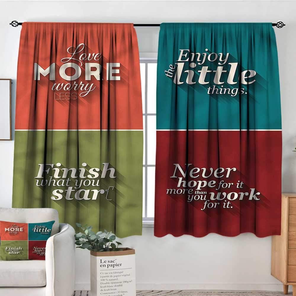 Amazon Com Quotes Kids Decor Indo Curtain Drape Love More Worry