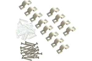 WAFJAMF Wire Shelf Loop Clips 12Pcs Shelf Clips with Screws Expansion Tubes for Wire Shelving – White