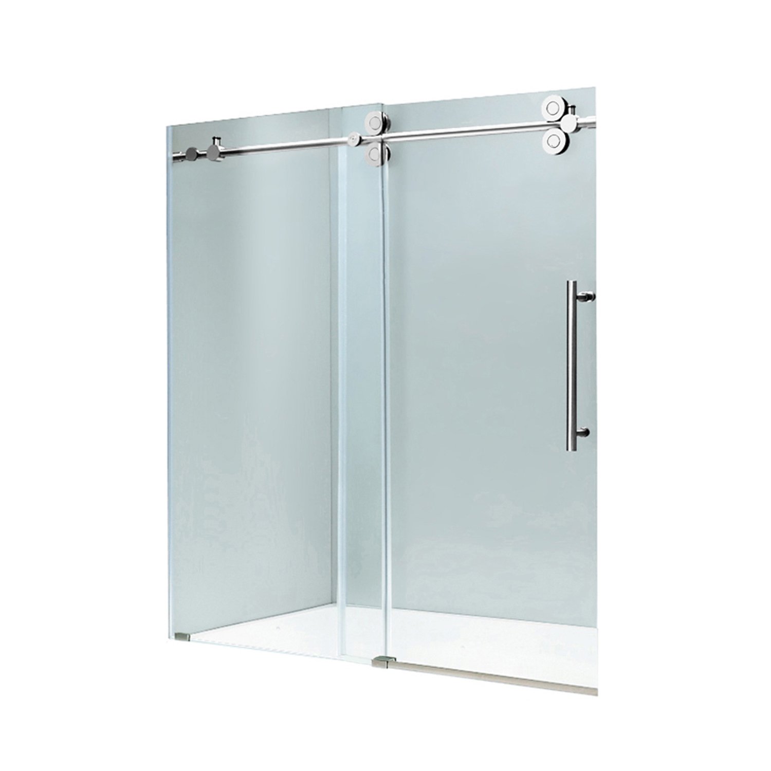 VIGO VG6041CHCL7274 Elan 68 72 Inch Sliding Frameless Shower Door