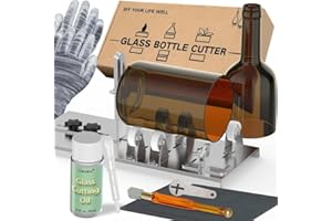 Glass Bottle Cutter & Bottle Cutter, Upgraded Glass Cutter for Bottles, Bottle Cutter & Glass Cutter Kit Round for Cutting Wi