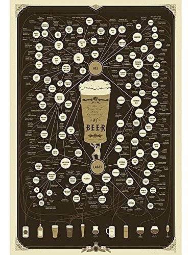 Pop Chart Lab The Very Many Varieties of Beer Poster – 61 x 91 cm, mehrfarbig