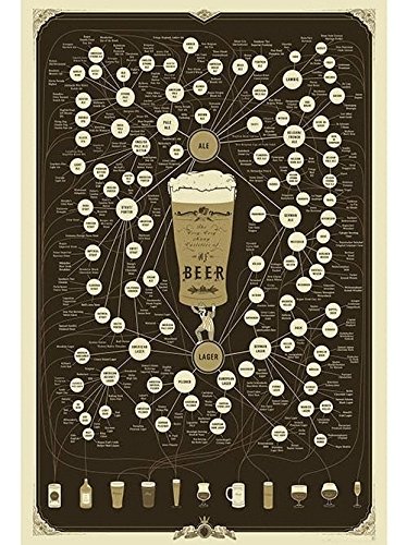 Pop Chart: Poster Prints (24x36) - Beer - Printed on Archival Stock - Features Fun Facts About Your Favorite Things