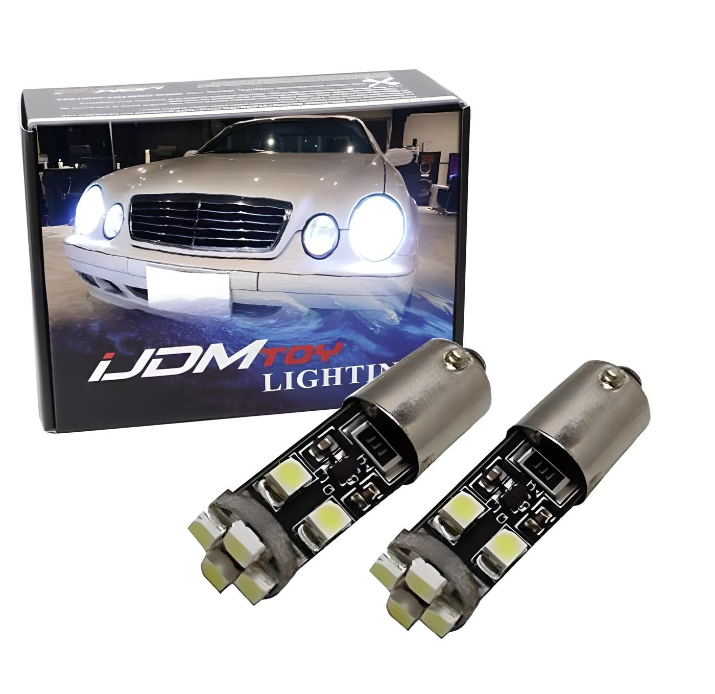Photo 1 of iJDMTOY 8-SMD Error Free BA9 64132 H6W Replacement Bulbs Compatible With European Cars Parking Lights, Xenon White