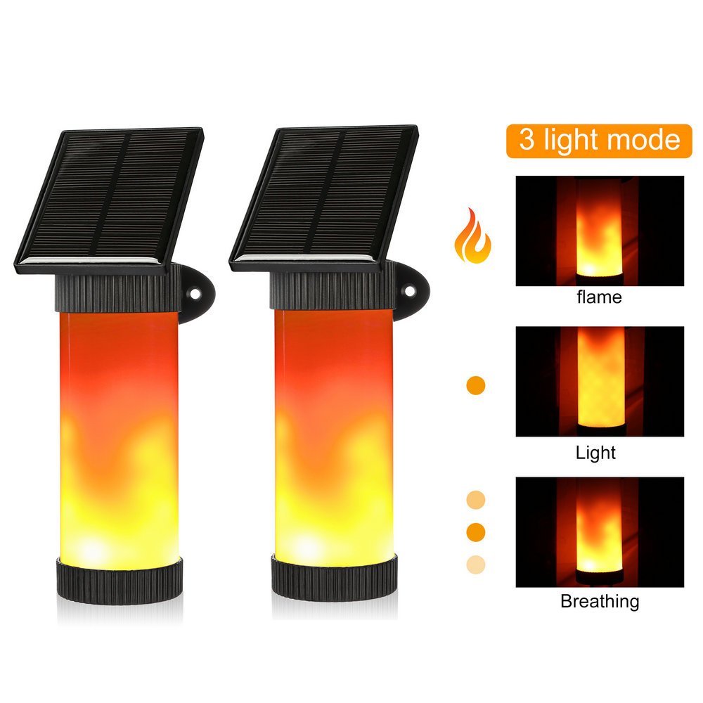 Guaiboshi Flame Lamp Luz al Aire libre Impermeable IP65 LED Lámpara Solar (2PACK)