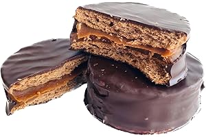 LA GOULUE CHOCOLATIER La Goulue Chocolaltier BOX of ALFAJORES (Mini Cakes) with dulce de leche (Milk caramel spread) covered with dark chocolate. Gift. Pairing. Dessert. Alfajores Argentinos (12 Alfajores Box)
