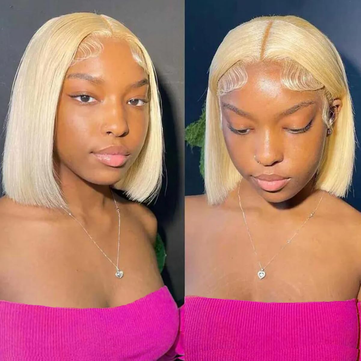 Rebecca Fashion Blonde Bob Wig Human Hair 613 Bob Lace Front Wig Human Hair 13X4 Blonde Lace Front Wig Pre Plucked With Baby Hair 150% Density 10 inch