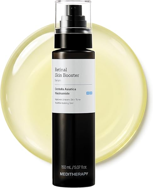 MEDITHERAPY Retinal Skin Booster Serum 5.07 fl oz | Retinaldehyde, Niacinamide, Cica | Korean Hydrating Face & Body Serum for
