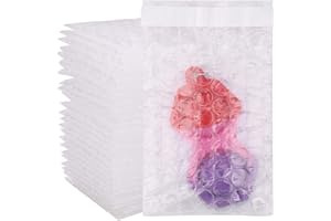 LSWTEIZ 100Pack Small Bubble Out Bag Pouches 3.15" x 4" Self-Seal Bubble Pouches Bags, Double Walled Bubble Cushioning Bags, Self-Sealing Protective Wrap Cushioning Bags for Shipping, Packing, Moving