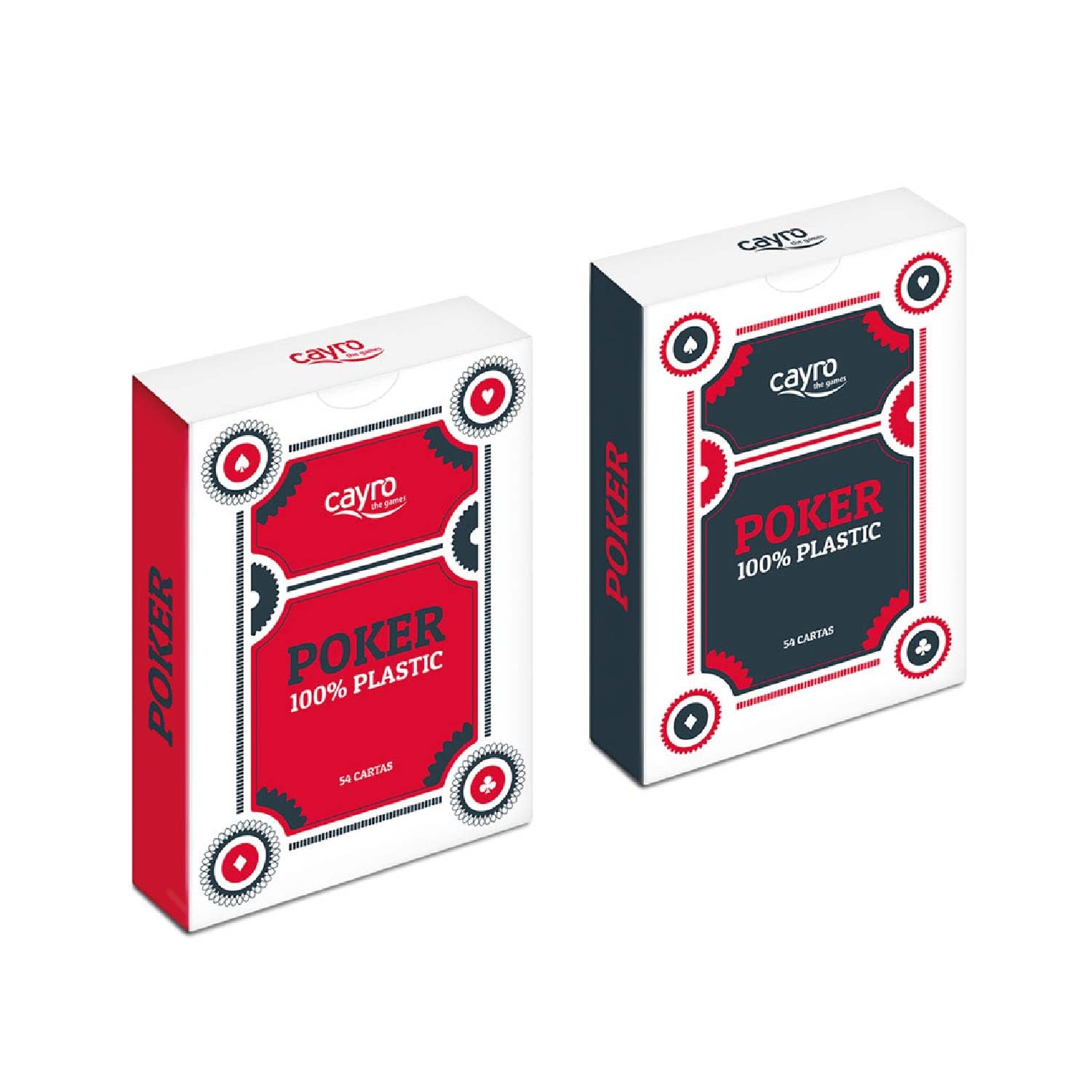 Cayro Poker Card Game - Ages 16+ - With Excellent Glide - Ideal for Classic Table Games - 100% Plastic - Red and Black