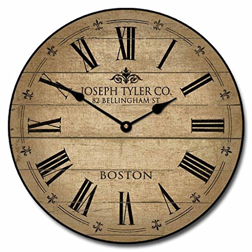 Barnwood tan wall clock, available in 8 sizes, most siz…