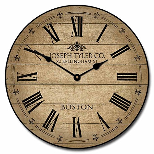 Barnwood Tan Wall Clock, Available in 8 sizes, Most Sizes Ship 2 - 3 days, Whisper Quiet.