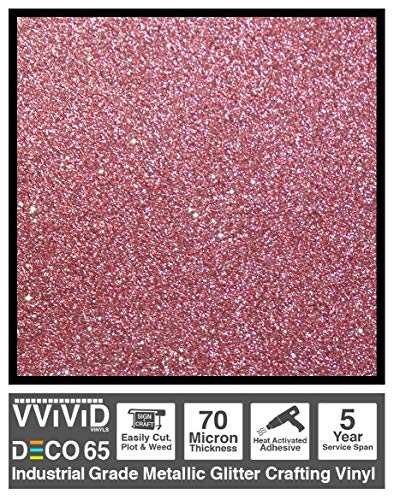 VViViD DECO65 Red Flake Metallic Glitter Adhesive Vinyl 6ft x 1ft Craft Roll for Cricut, Silhouette & Cameo Plotting Machines