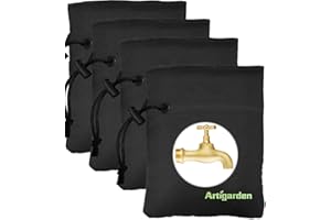 Artigarden Upgraded Outdoor Faucet Cover for Winter Freeze Protection - Outside Water Hose Bib Insulated Sock for Cold Weather, Black, Pack of 4