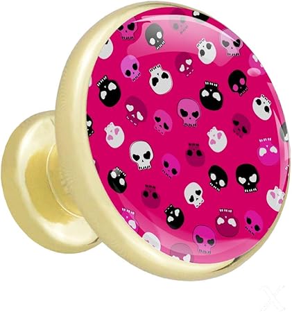 Perillas de cajones doradas Calavera Rosa Negro perillas y manijas de