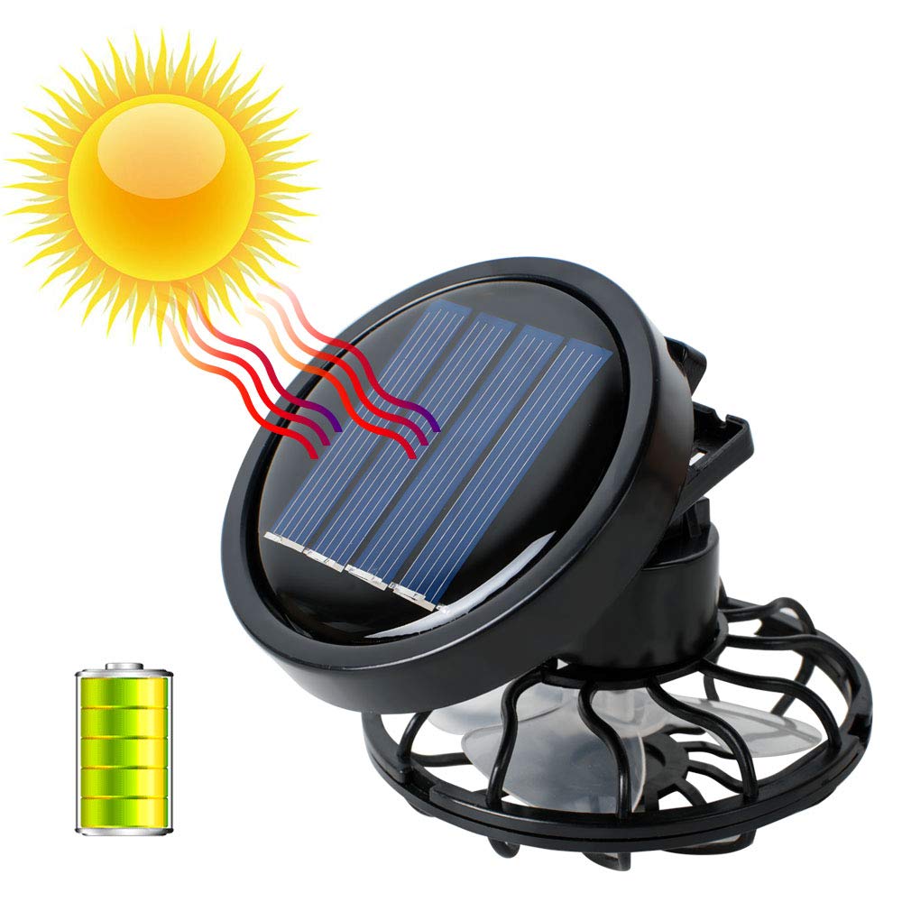 Enshey Portable Mini Solar Fan-Cooling Fan Hat Cap Fan Solar Powered Clip Fan Energy Saving Black Fan Cooler