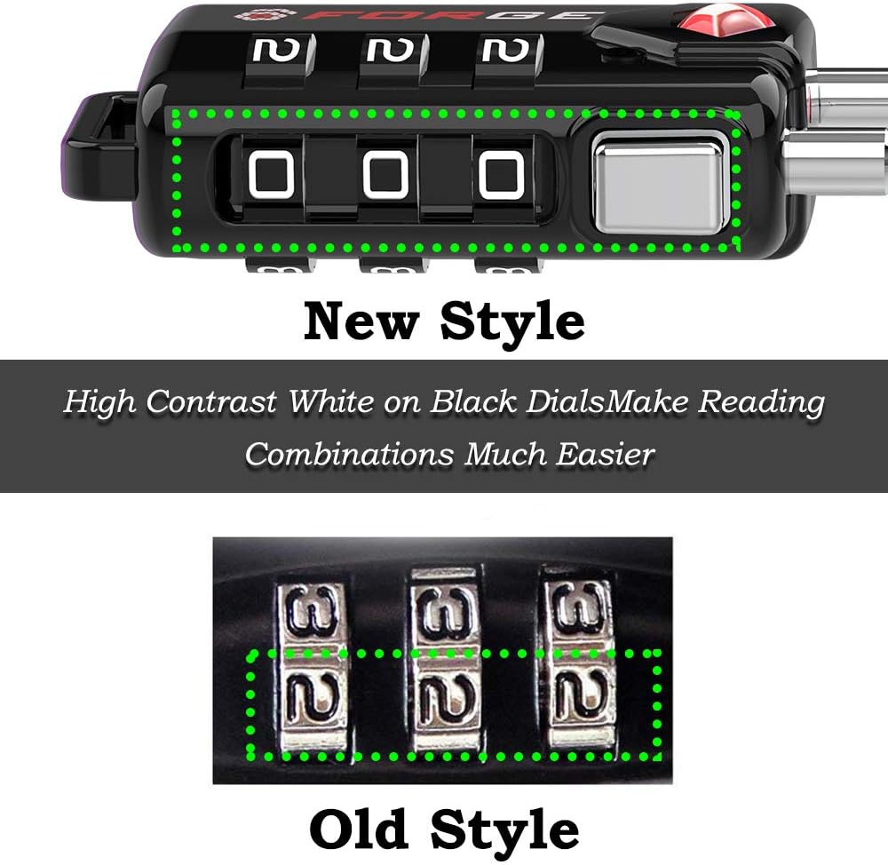  | TSA Approved Cable Luggage Locks, Re-settable Combination with Alloy Body | Luggage Locks