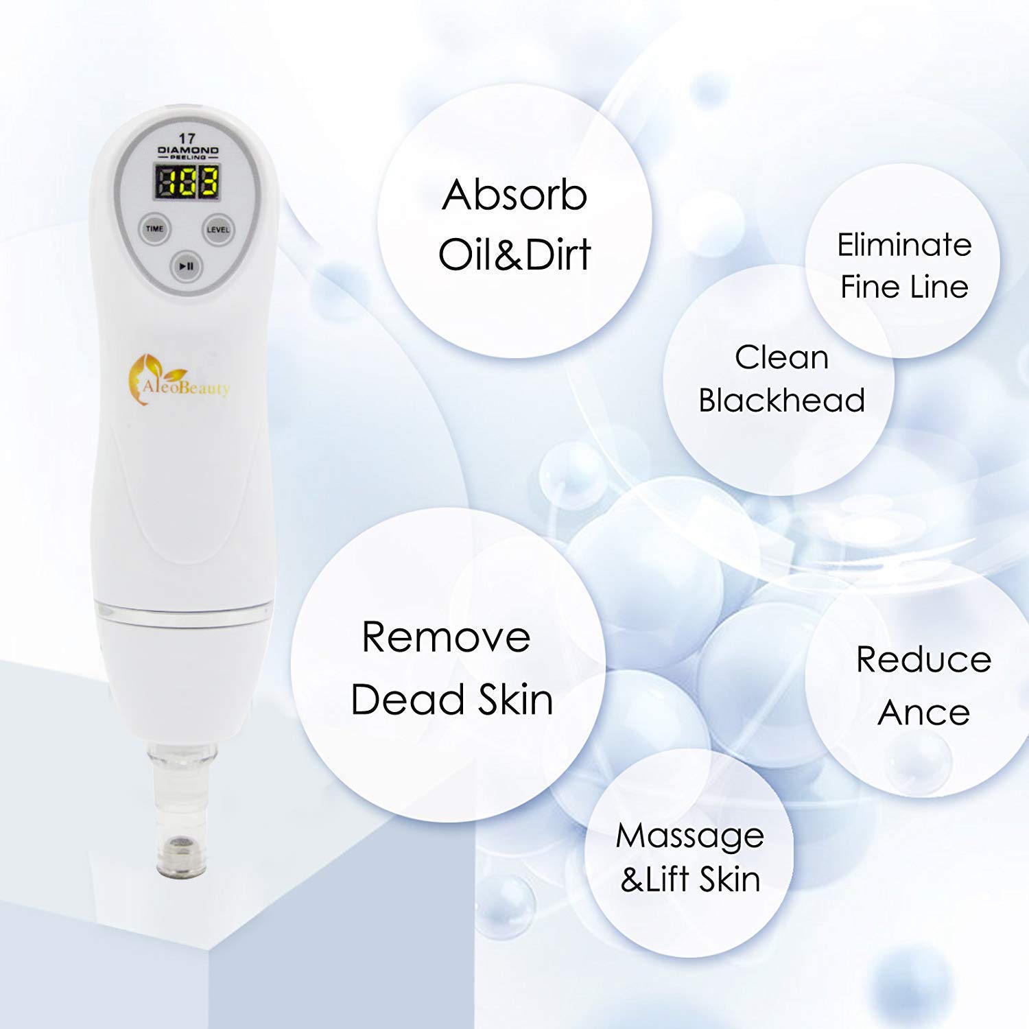 Portable Diamond Peeling Facial Pore Cleanser Diamond Microdermabrasion Pen Vacuum Blackhead Removal Machine: Beauty