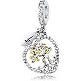 QeenseKc Mom Tree of Life Heart Pendant Charm for Pandora Bracelet Necklace