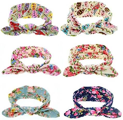 My Little Baby 6 PCS Baby Girl Newest Soft Turban Headband Head Wrap Knotted Hair Band (03)