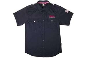 Indian Motorcycle Men's Short-Sleeve Casual Shirt, Black